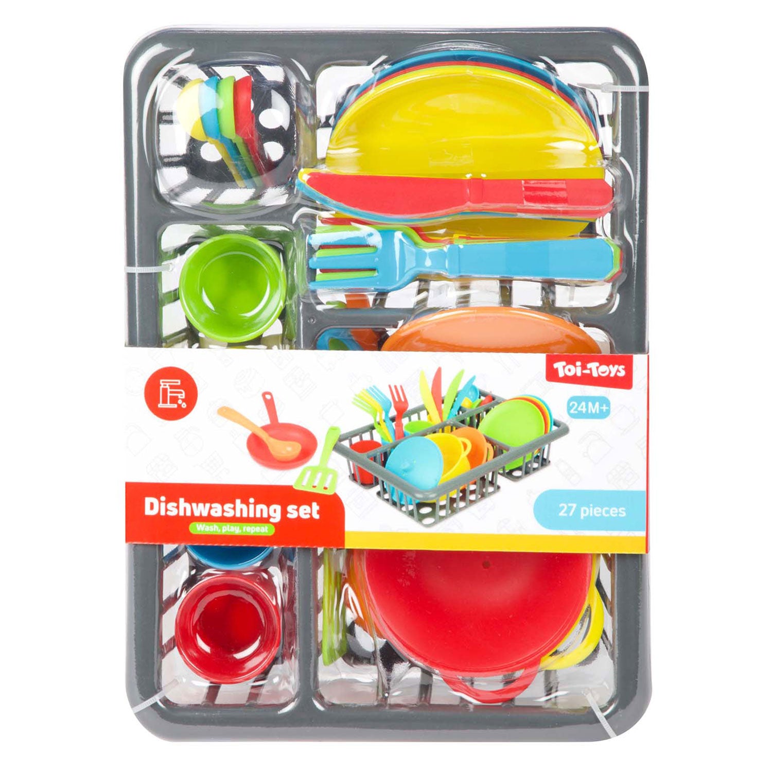 Toi-Toys - Toi-Toys Home food afwasrek met bestek en pannen 27dlg.