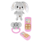 Toi-Toys - Toi-Toys Little stars baby knuffel pluche konijn met ramelaar en telefoon 3dlg.