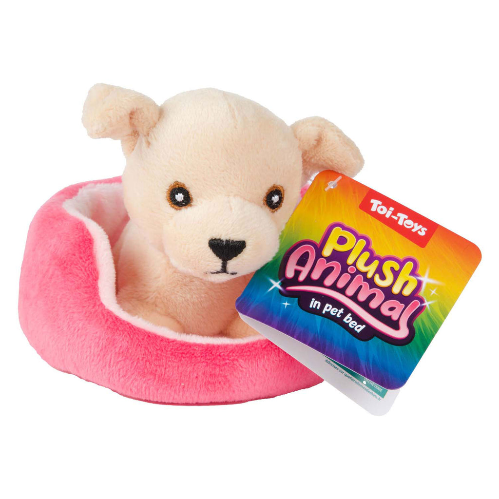 Toi-Toys - Toi-Toys Knuffel pluche hond in mand - 11cm