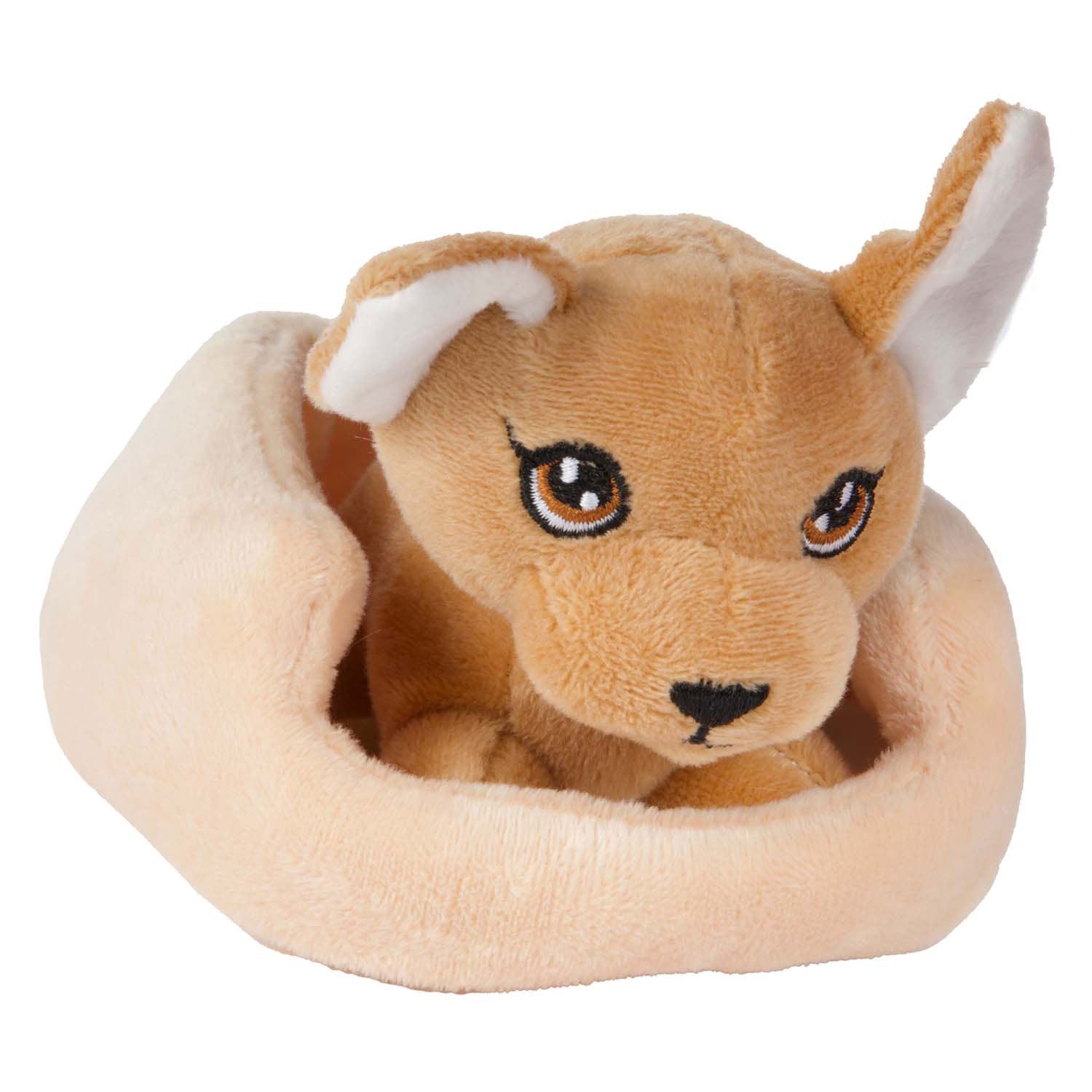 Toi-Toys - Toi-Toys Knuffel pluche hond in mand - 11cm