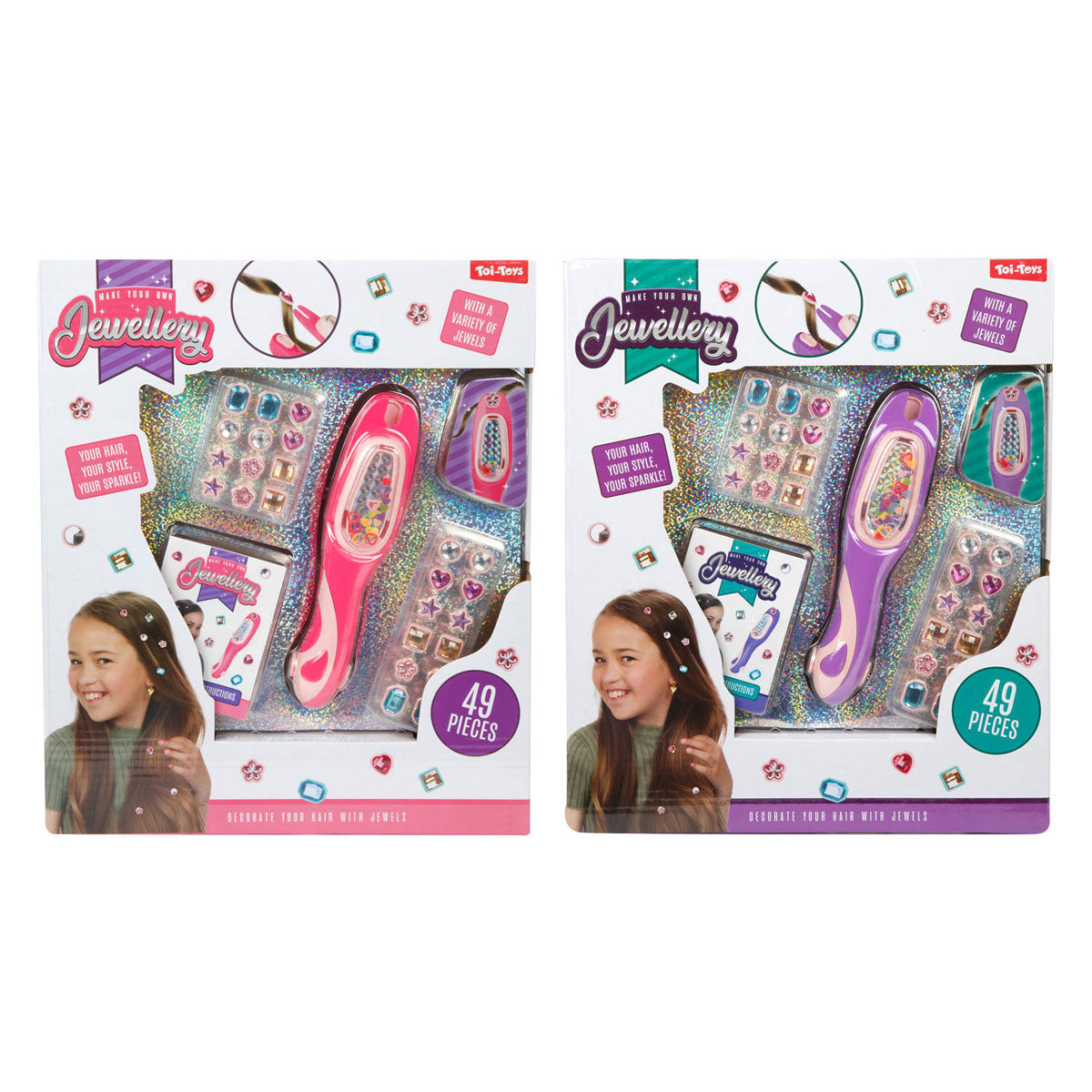 Toi-Toys - Toi-Toys Set haar versieren met juwelen - 49 delig