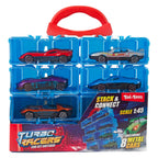 Turbo Racers - Turbo Racers opbergkoffer inclusief 8 metalen autos - 1:45