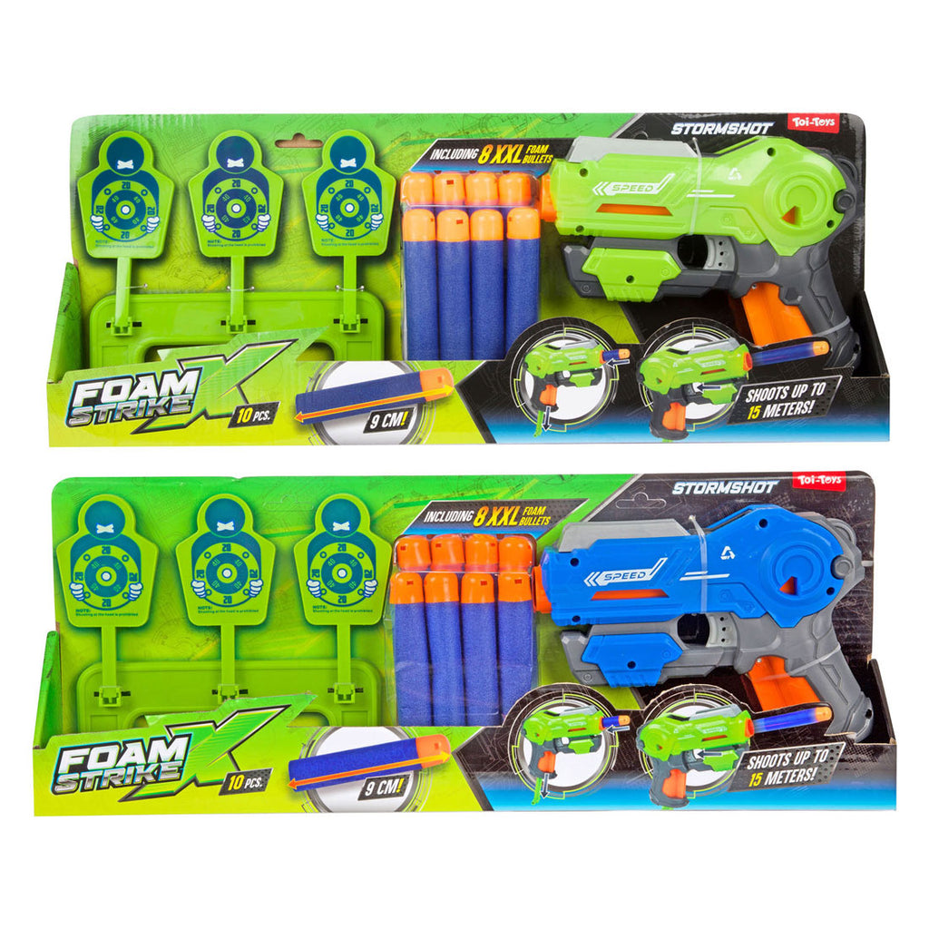 Toi-Toys - Toi-Toys Foam strikex pistool met xl foampijlen en target - 10dlg.