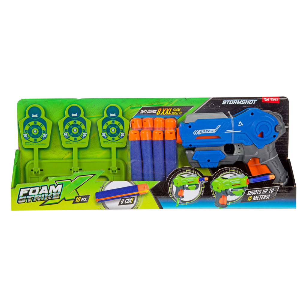 Toi-Toys - Toi-Toys Foam strikex pistool met xl foampijlen en target - 10dlg.