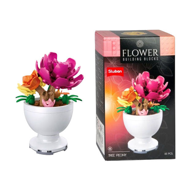 Sluban - bouwstenen bloemen in pot