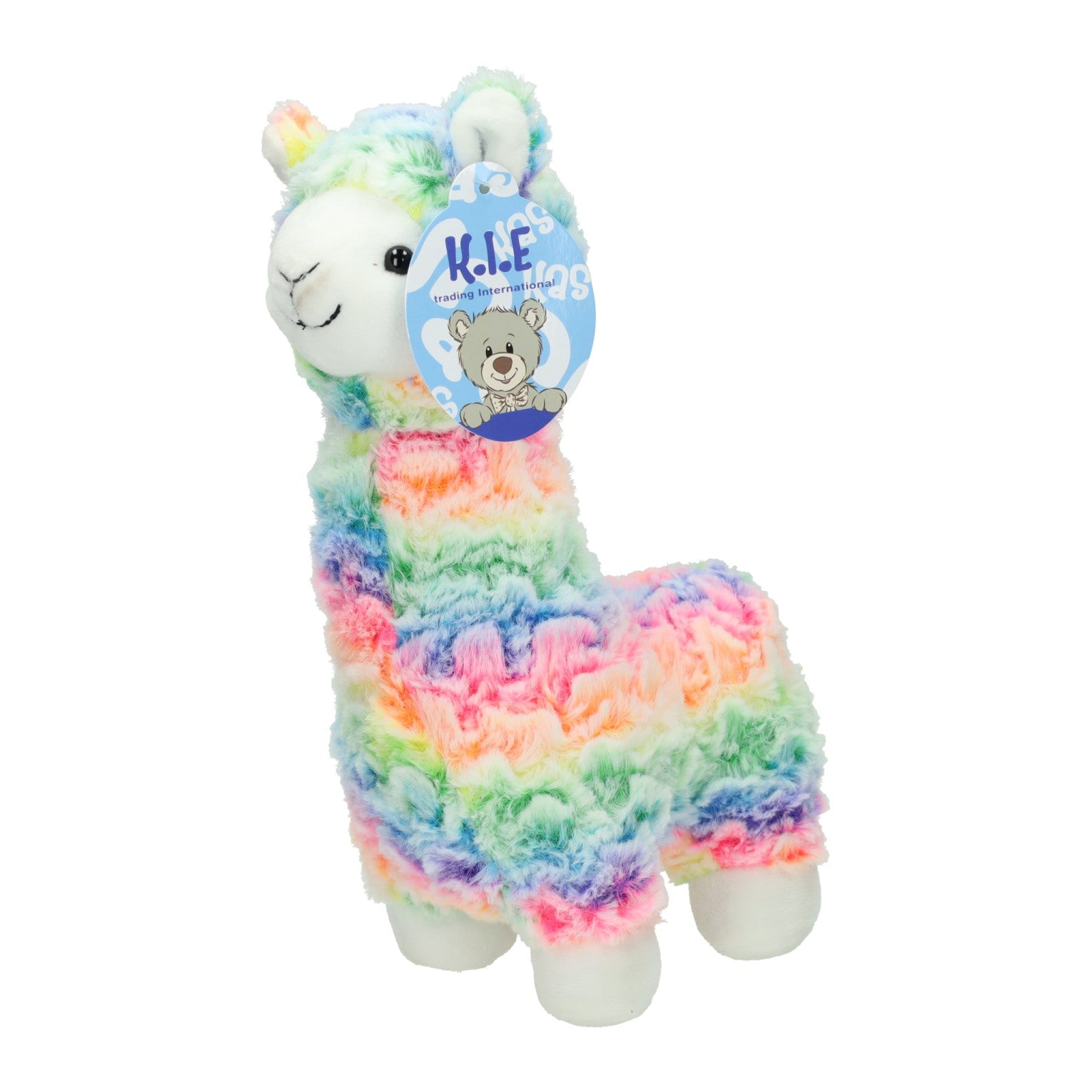 Jono toys pluche regenboog alpaca knuffel - 28cm