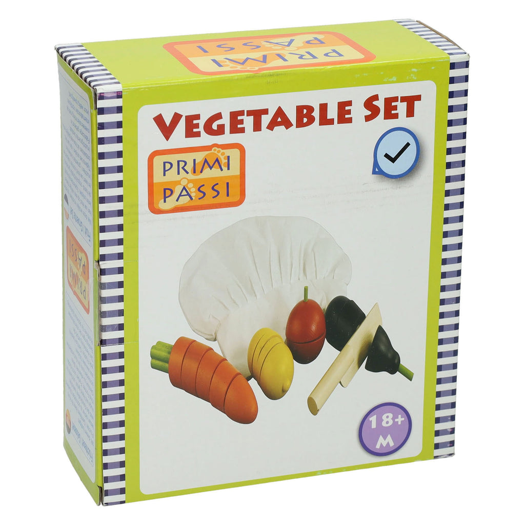 Primi Passi - Primi Passi - houten snijgroente set met koksmuts