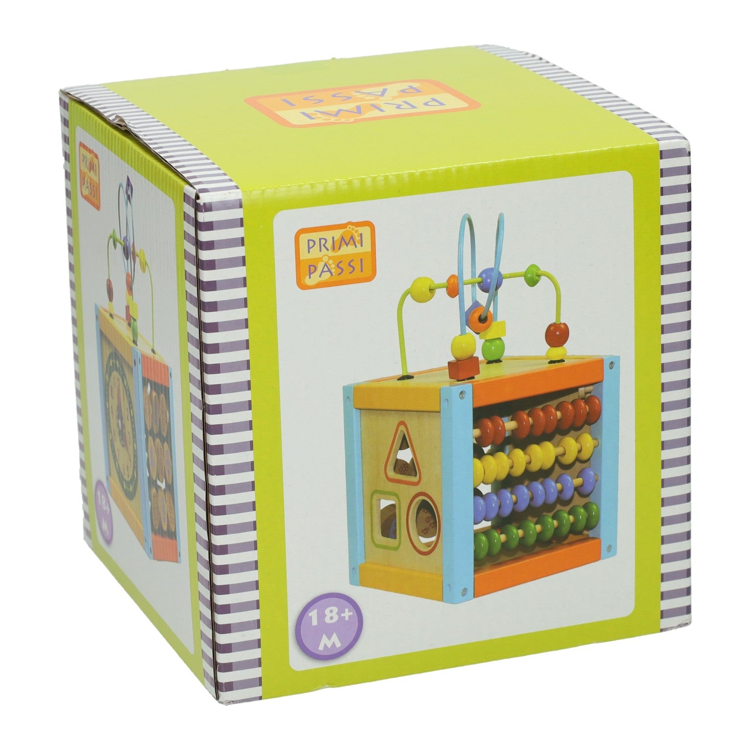 Jonotoys - Jonotoys Primi passi - houten activiteiten kubus met spiraal 5 in 1