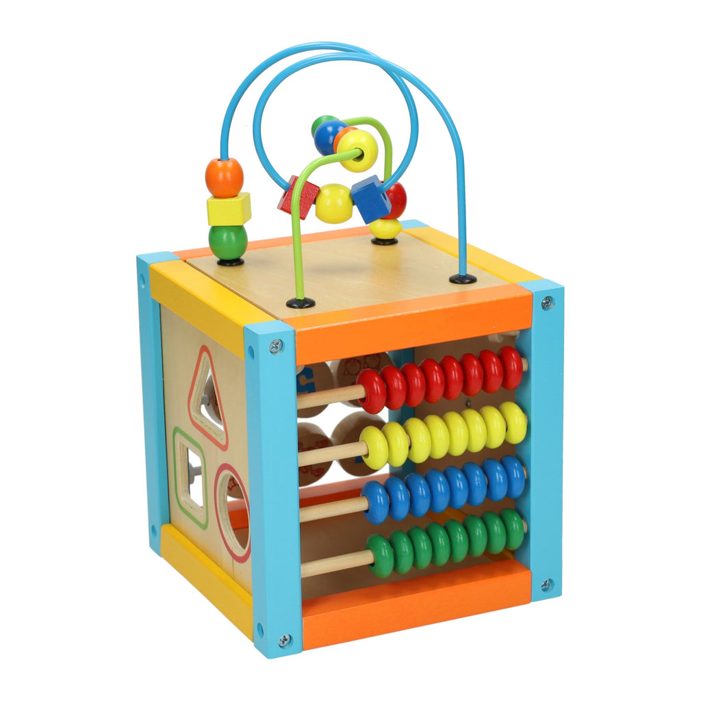 Jonotoys - Jonotoys Primi passi - houten activiteiten kubus met spiraal 5 in 1