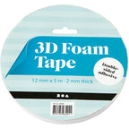 Creativ company 3d foam tape breedte 12mm dikte 2mm - 5m