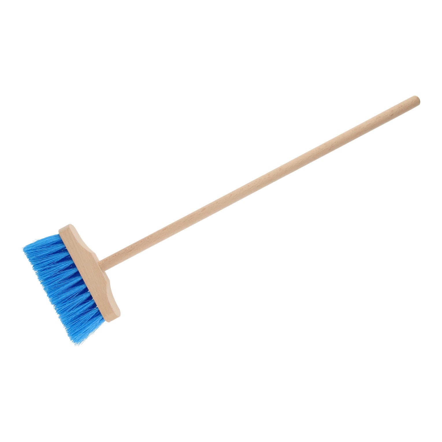 Playwood speelgoed bezem blauw - houten kinderbezem voor binnen en buiten.