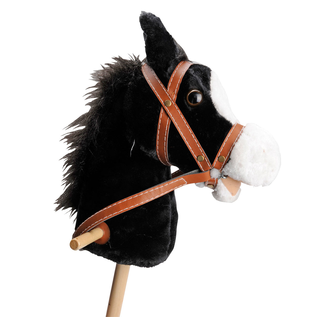 Playwood - wood Houten stokpaard met geluid - zwart