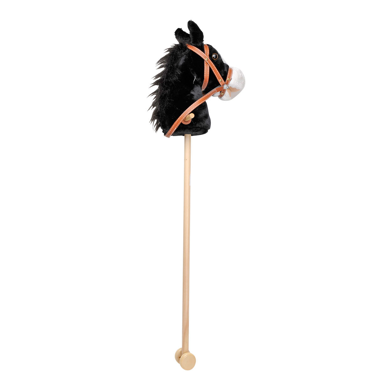Playwood - wood Houten stokpaard met geluid - zwart