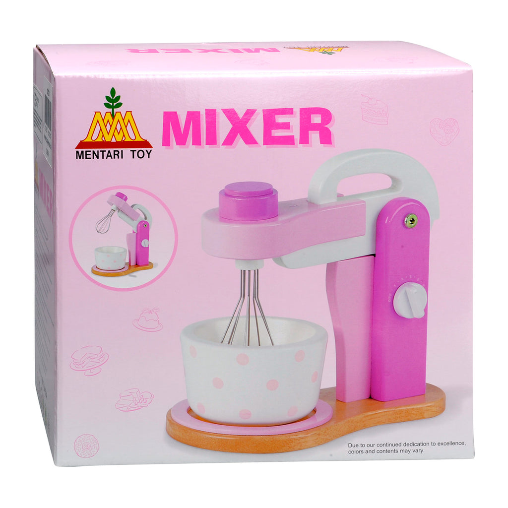 Mentari houten speelgoed mixer - speelkeuken accessoire - kleurrijk.