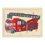 Playwood - wood Houten noppenpuzzel brandweer 9st.