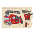 Playwood - wood Houten noppenpuzzel brandweer 9st.