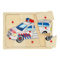 Playwood - wood Houten noppenpuzzel politie 9st.