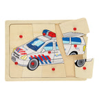 Playwood - wood Houten noppenpuzzel politie 9st.