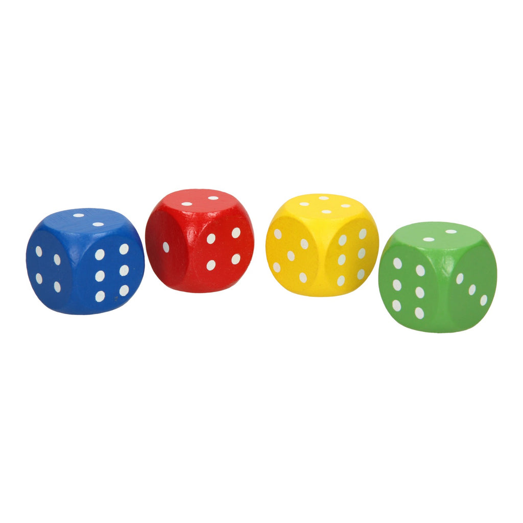 Playwood houten dobbelsteen set groot, 4dlg.