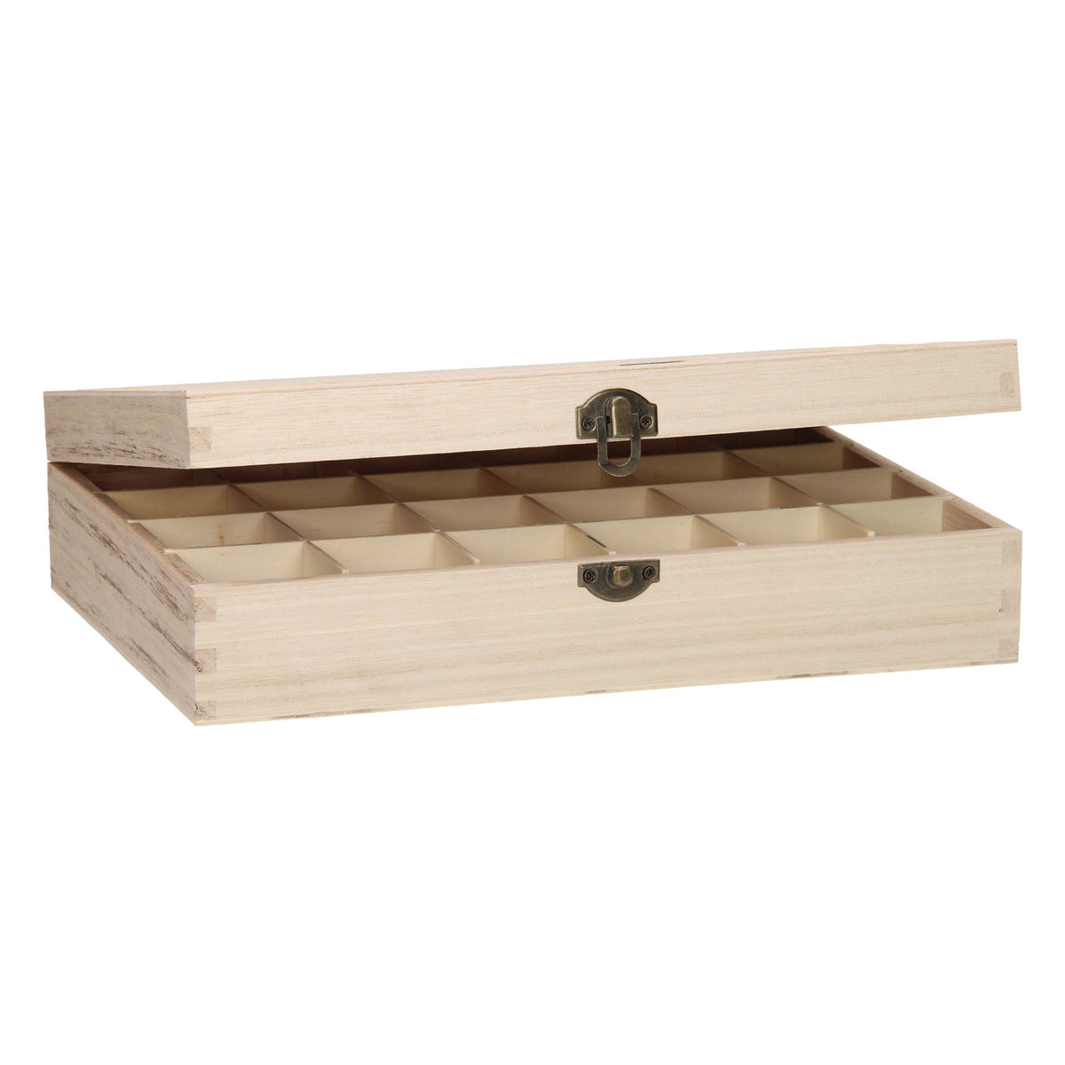 Playwood houten kist speelgoed organizer met 24 vakken naturel.