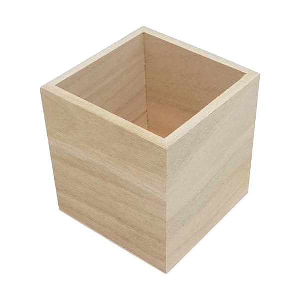 Playwood pennenbakje hout vierkant natuur voor kinderen en volwassenen.