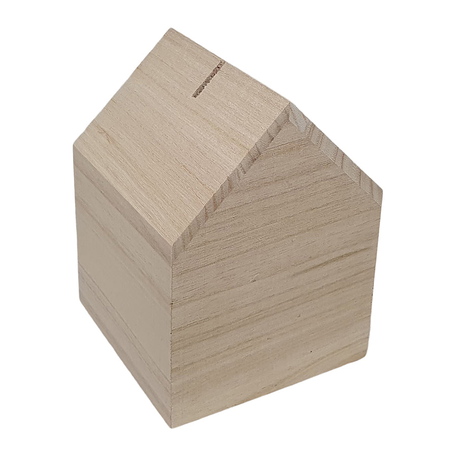 Creativ company spaarpot huis paulownia hout