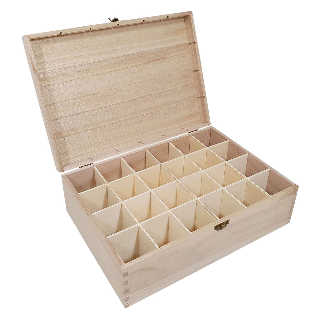 Playwood - wood Houten kist 24-vaks met deksel