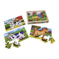 Playwood - wood Vier houten legpuzzels in kist - 12 stukjes