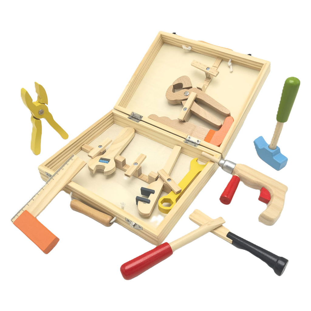 Playwood - wood Houten gereedschapskist - 12dlg.