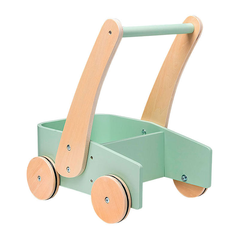 Playwood houten duwwagen groen