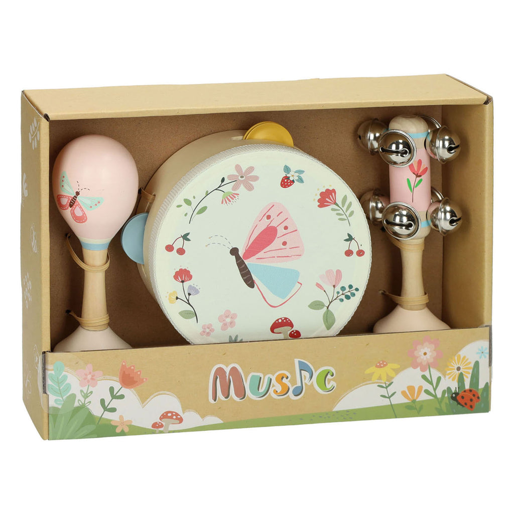 Playwood - wood Houten muziekset vlinder - 3dlg.