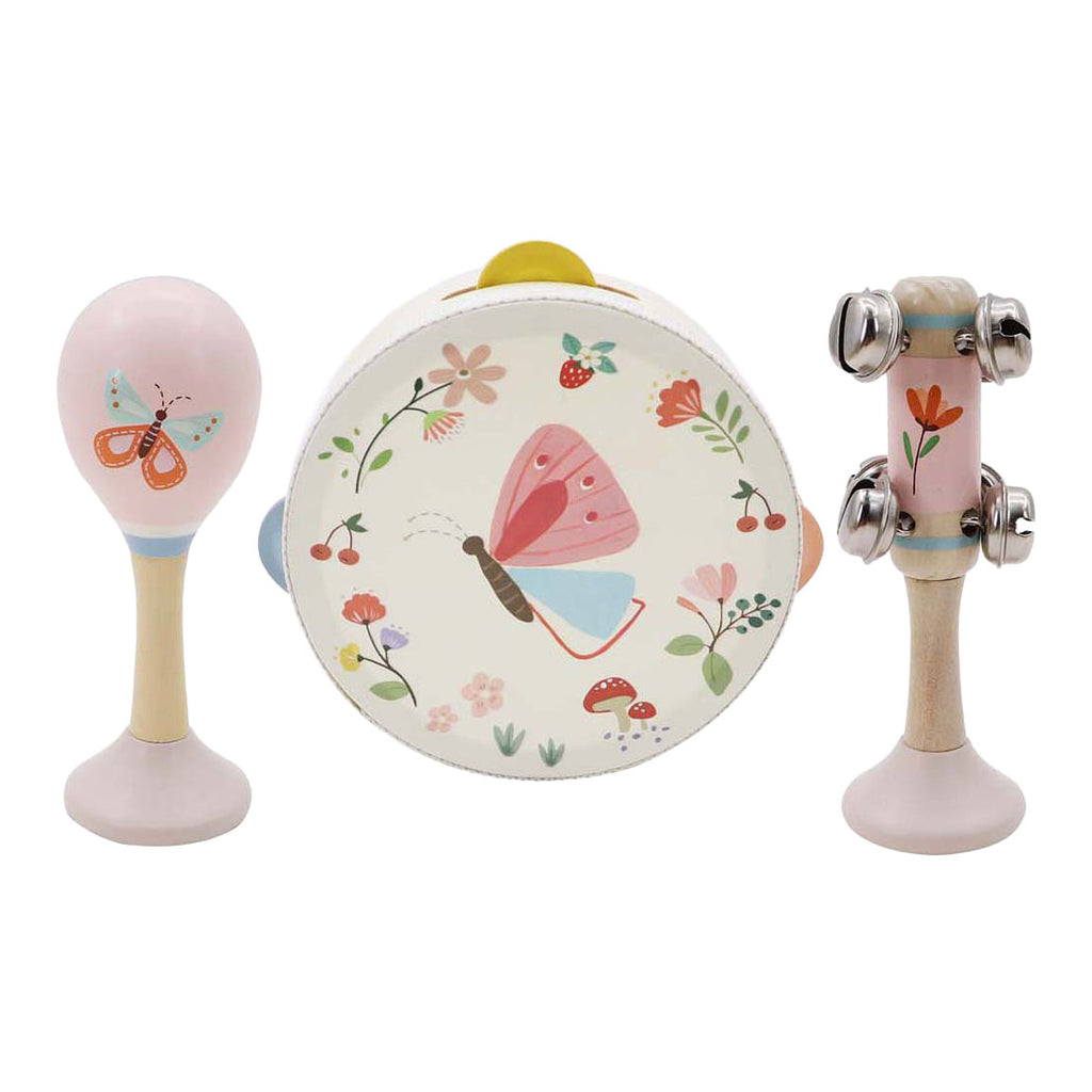 Playwood - wood Houten muziekset vlinder - 3dlg.