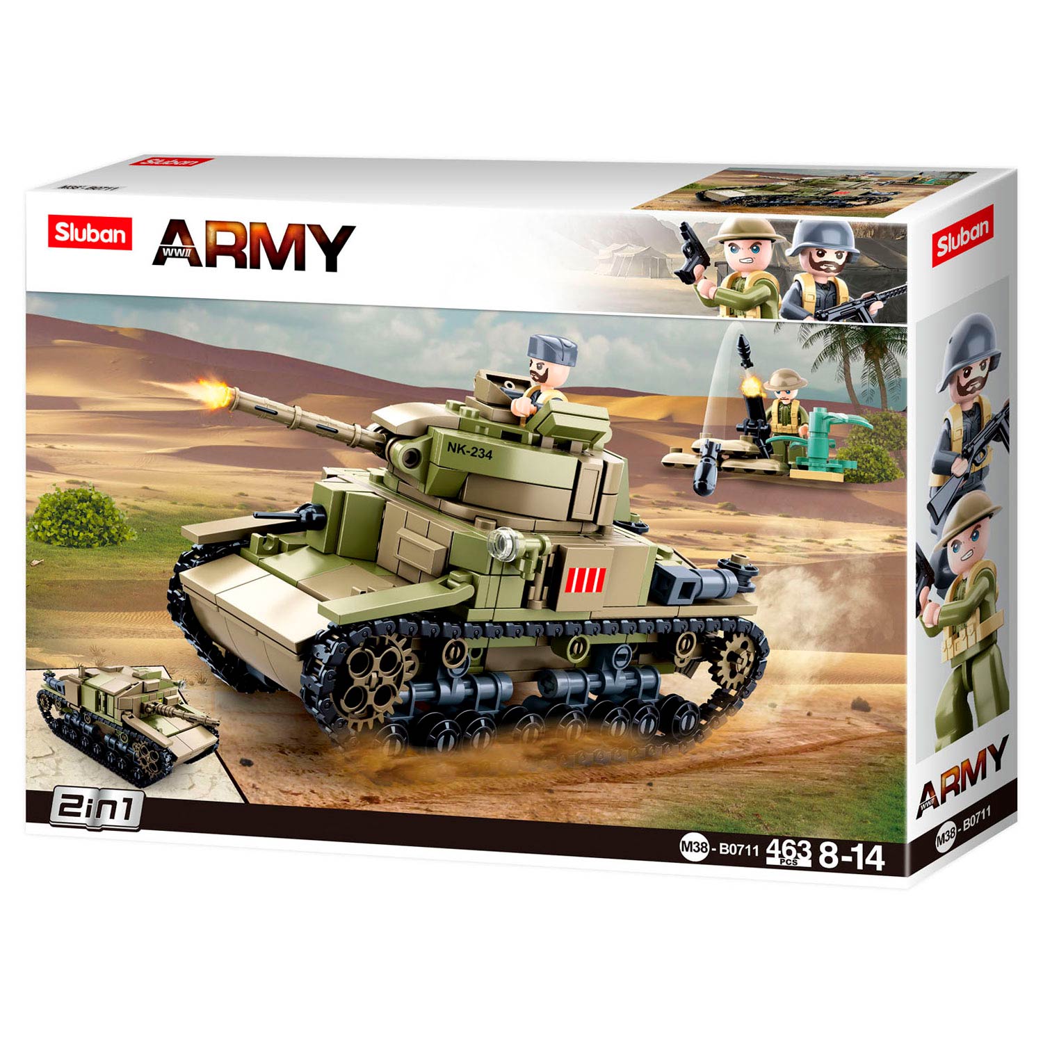 Sluban - wwii - italiaanse tank 2in1 - 463dlg.