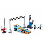 Sluban racing team klein circuit bouwspeelgoed kinderen vanaf 6 jaar – constructiespeelgoed bouwdoos met 210 bouwstenen – m38-b0762