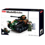 Sluban small tank wiesel awc bouwspeelgoed kinderen vanaf 8 jaar – constructiespeelgoed modelbouw – bouwdoos met 245 bouwstenen – m38-b0750