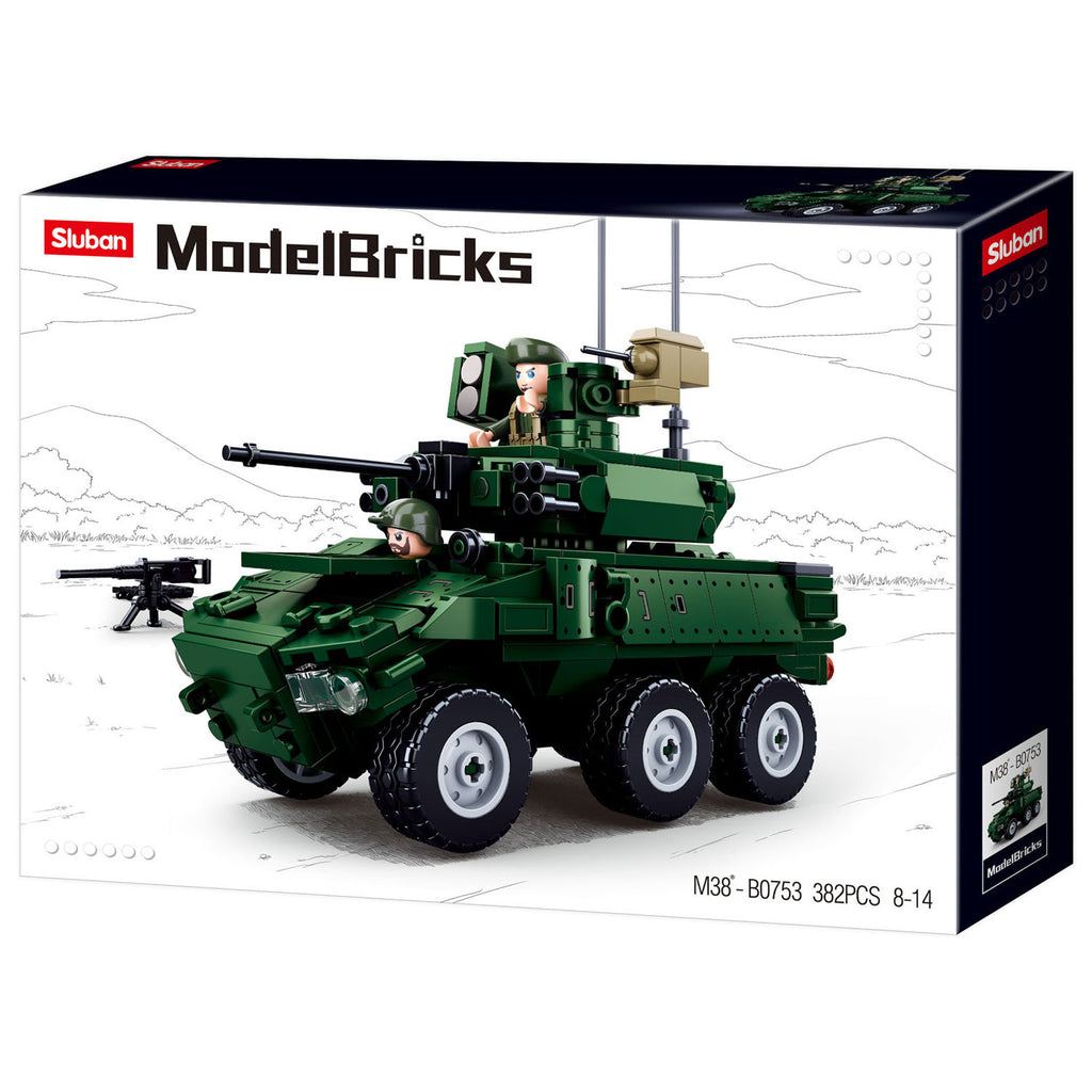 Sluban ebrc jaguar 6x6 bouwspeelgoed kinderen vanaf 6 jaar – constructiespeelgoed modelbouw – bouwdoos met 382 bouwstenen – m38-b0753