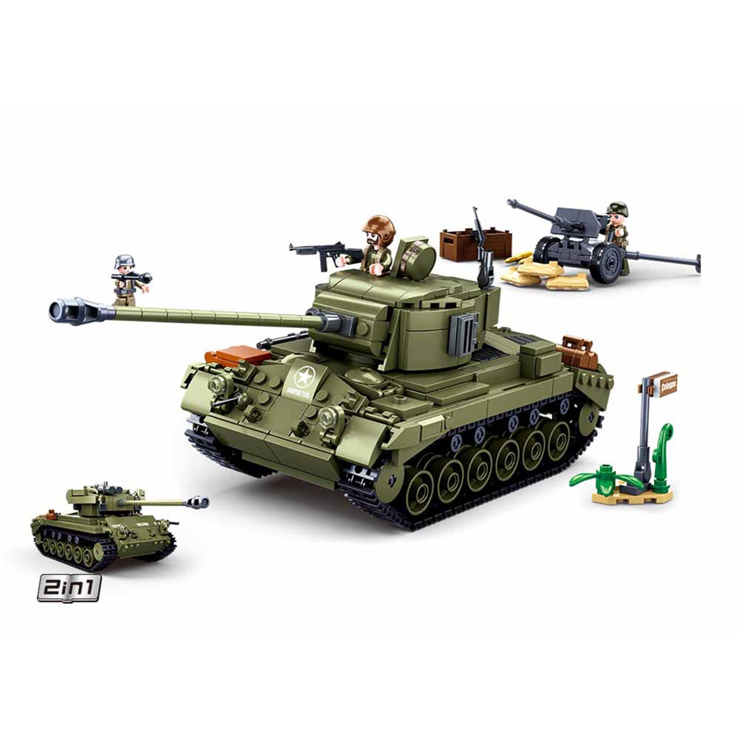 Sluban - army - medium tank groen - 742dlg.
