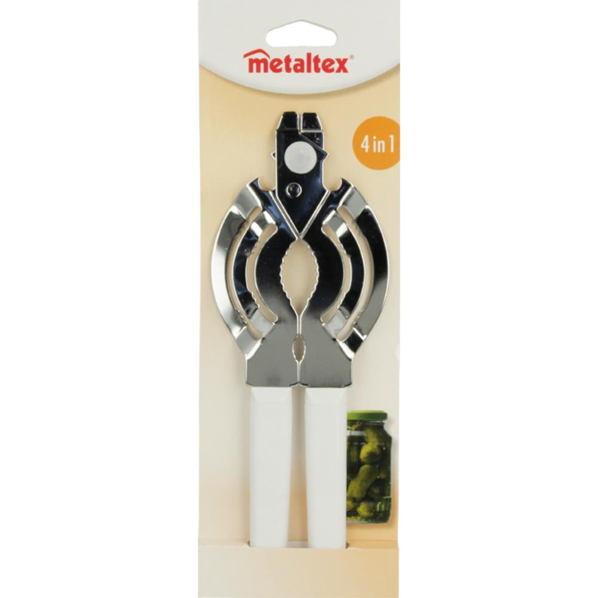 Metaltex - Metaltex blikopener 22.5x9 cm wit/zilver