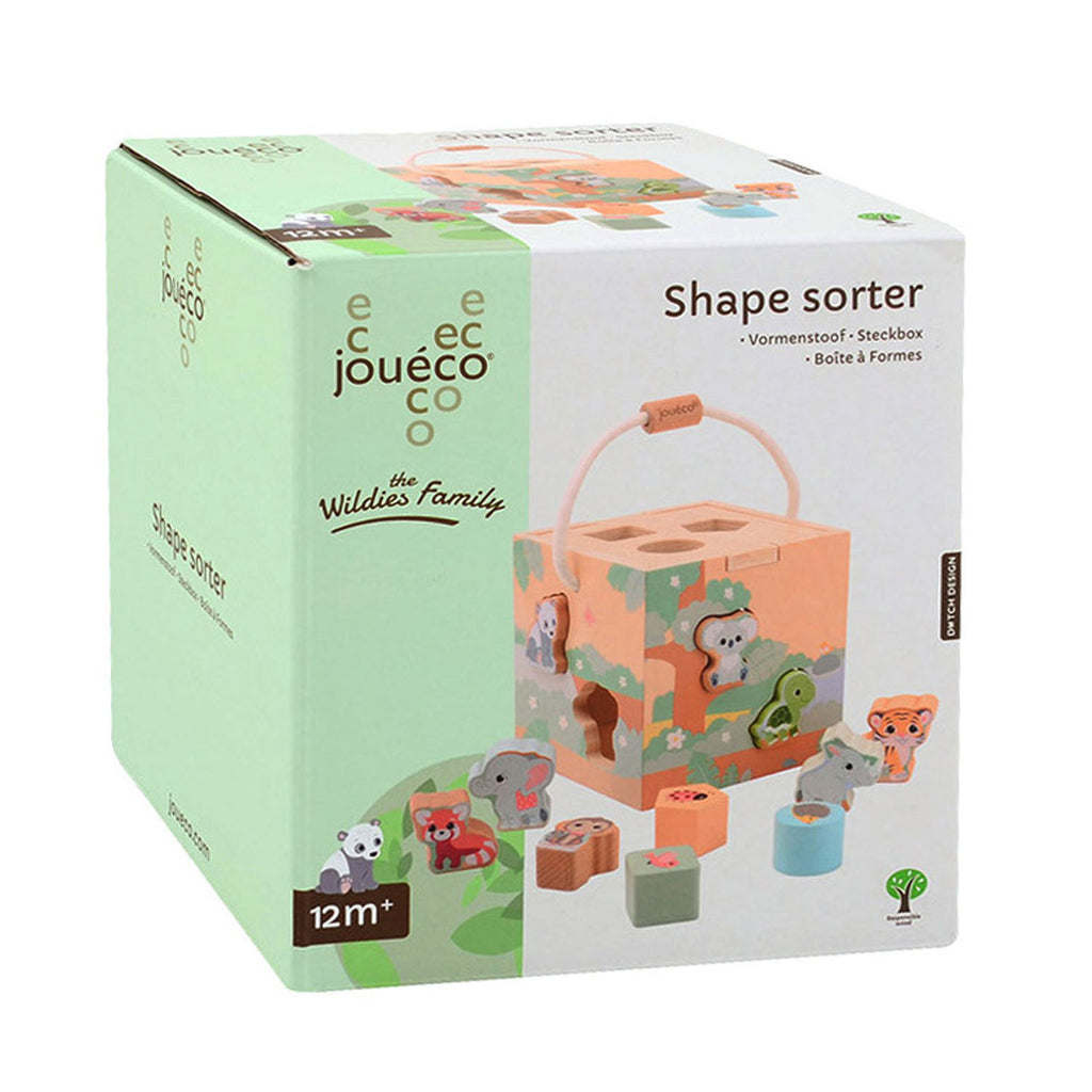 Jouéco - Jouéco vormenstoof the wildies family junior 16 cm hout 12-delig