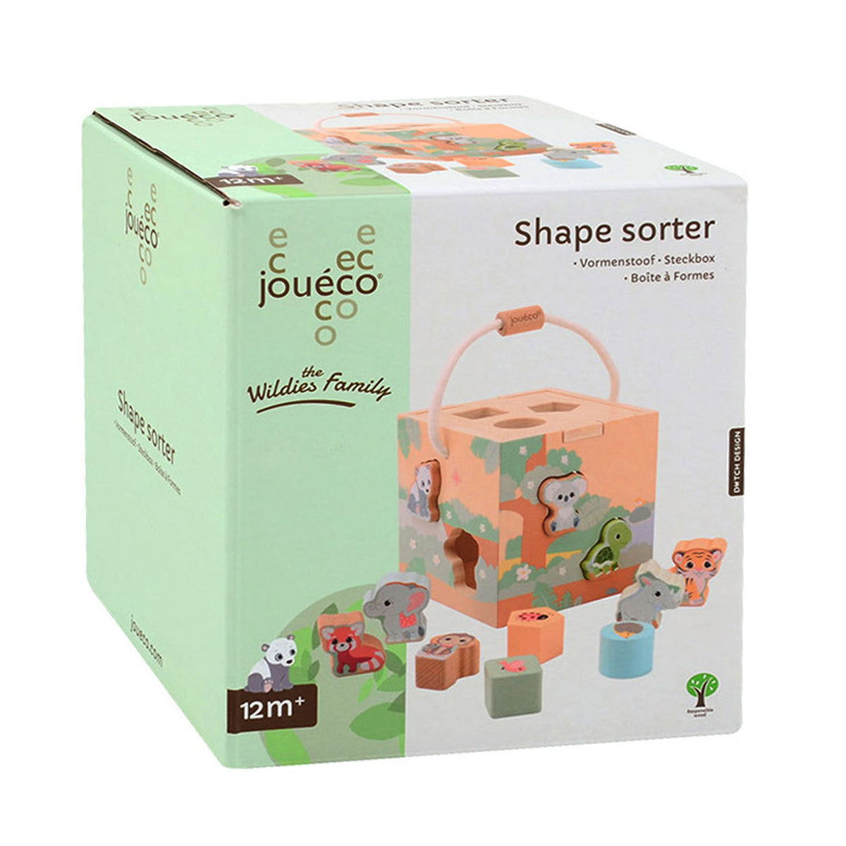 Jouéco - Jouéco vormenstoof the wildies family junior 16 cm hout 12-delig