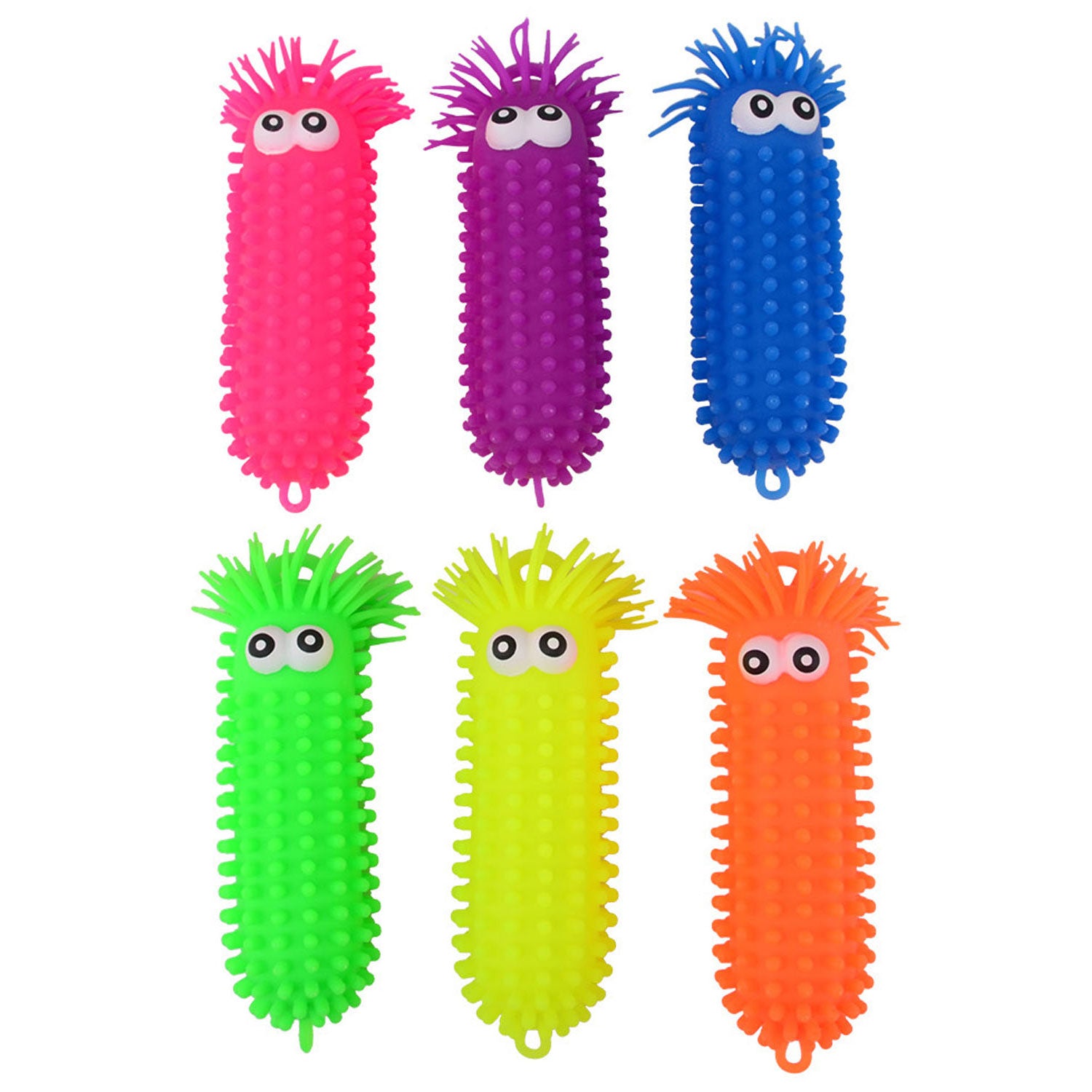 Johntoy john toy fluffy worm met grote ogen 28cm