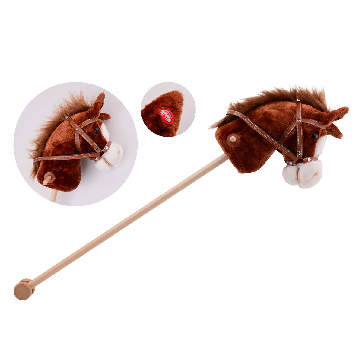 Johntoy stokpaard met geluid, 3 kleuren assorti. | 3 stuks