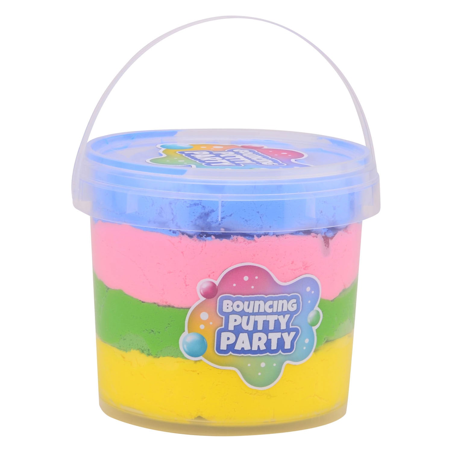 Johntoy regenboog bouncing putty emmer 400 gram