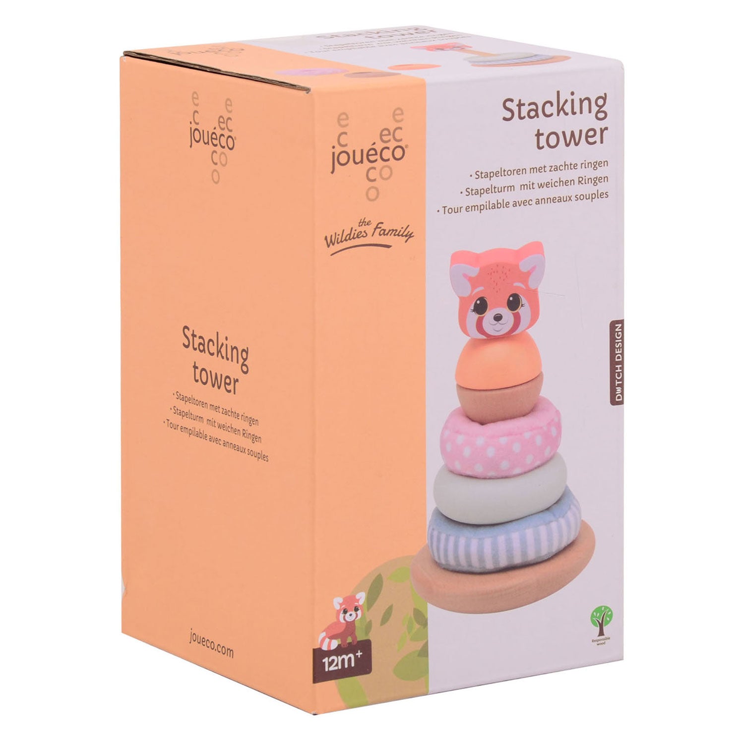 Jouéco the wildies family stapeltoren met zachte ringen