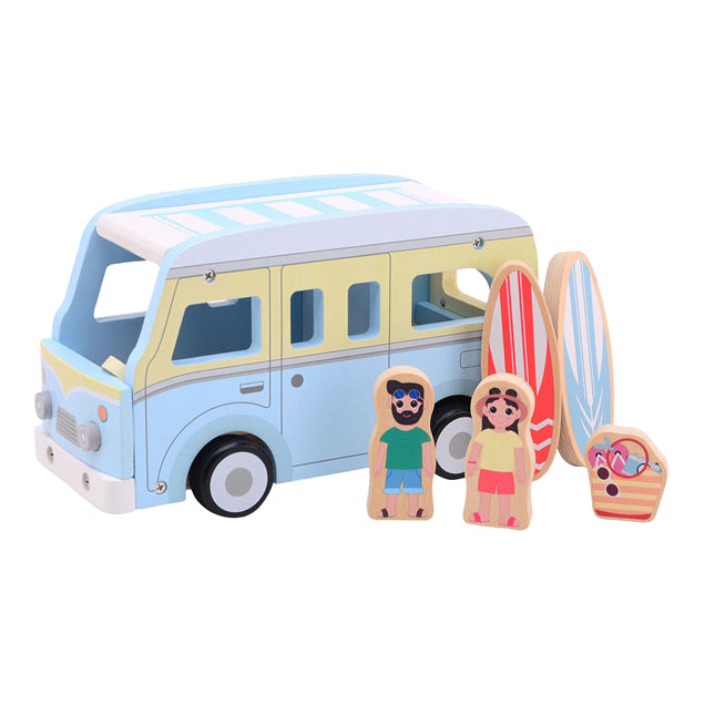 Jouéco - Jouéco Joueco houten retro strandbus met accessoires