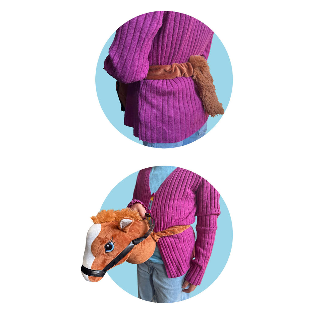 Johntoy holly horse paardenhoofd lichtbruin met elastiek