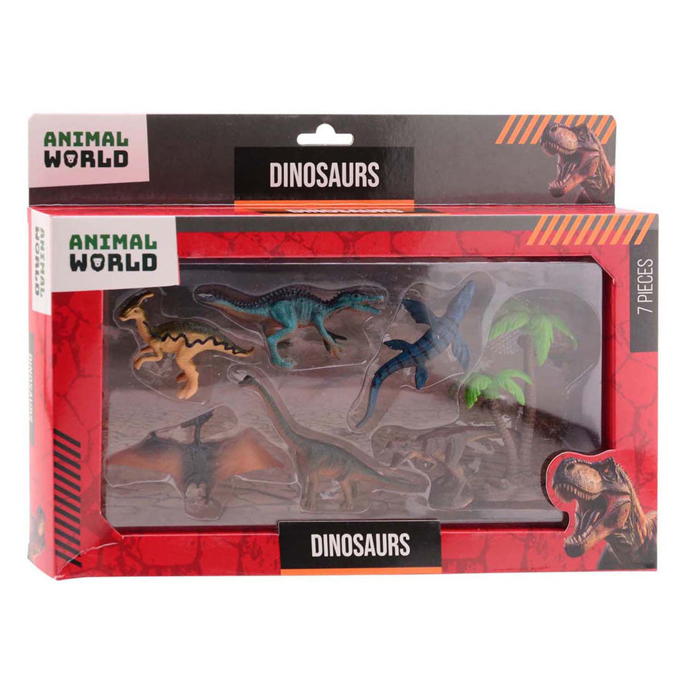 Johntoy animal world - dino speelset, 7dlg.