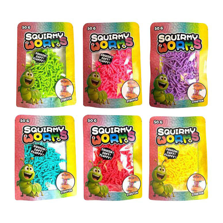 Johntoy - Johntoy Squirmy wormen kleur - 50gr.