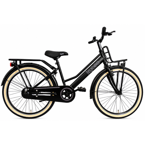 Kyoso - Kyoso Kinderfiets blossom classic 24 inch met remnaaf - mat zwart / roze