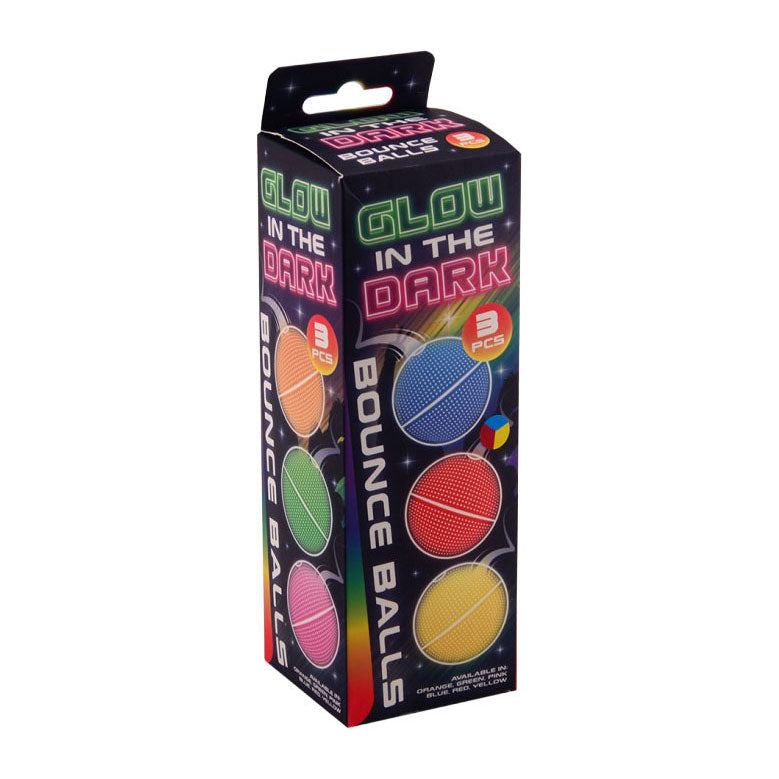 Johntoy glow in the dark stuiterballen - 3st.